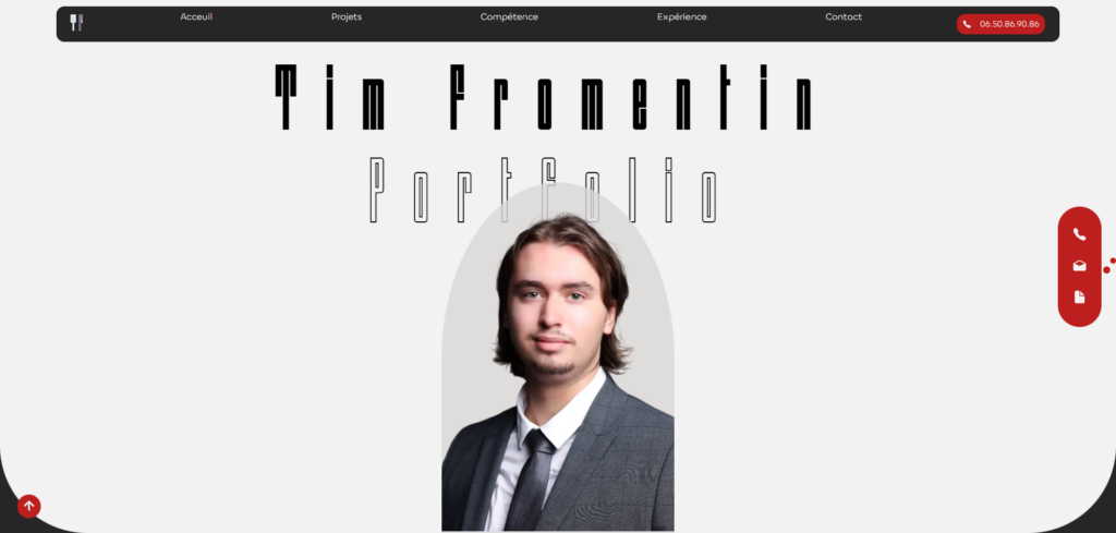 page d'arriver portfolio